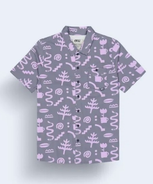 PICTURE ORGANIC CLOTHING(ピクチャーオーガニッククロージング)の「【PICTURE/ピクチャー】MATAIKONA SS SHIRT 半袖 総柄シャツ(シャツ/ブラウス・メンズ・パープル/ホワイト×レッド/ブラック系その他/ブラック系その他2/オレンジ系その他/グリーン系その他・MEDIUM/LARGE)」の1枚目の写真