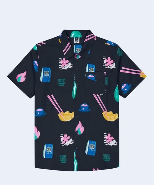 PICTURE ORGANIC CLOTHING(ピクチャーオーガニッククロージング)の「【PICTURE/ピクチャー】MATAIKONA SS SHIRT 半袖 総柄シャツ(シャツ/ブラウス・メンズ・パープル/ホワイト×レッド/ブラック系その他/ブラック系その他2/オレンジ系その他/グリーン系その他・MEDIUM/LARGE)」の4枚目の写真