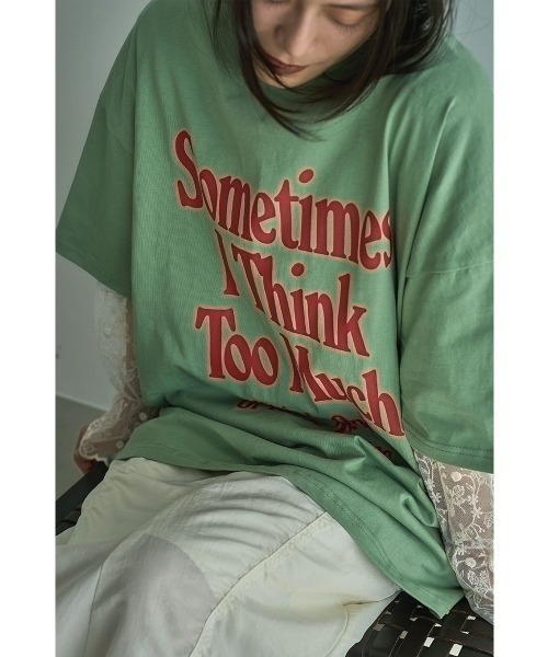 marjour（マージュール）の「LOGO OVER TEE（Tシャツ/カットソー・レディース・グリーン/ブルー・M）」の22枚目の写真