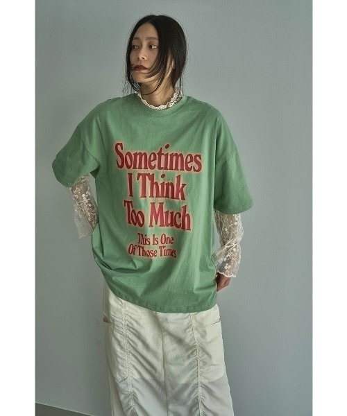 marjour（マージュール）の「LOGO OVER TEE（Tシャツ/カットソー・レディース・グリーン/ブルー・M）」の3枚目の写真