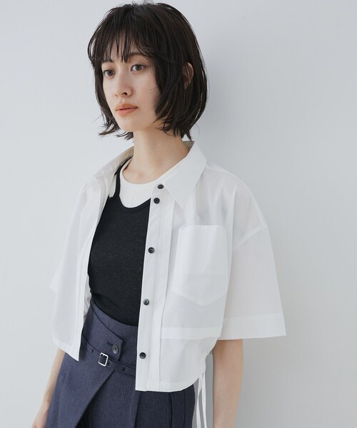 オープンヨークショートシャツ｜ウォッシャブル/半袖/夏服（シャツ 