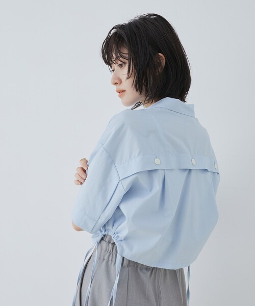 オープンヨークショートシャツ｜ウォッシャブル/半袖/夏服