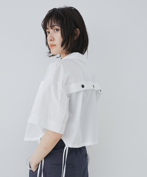 オープンヨークショートシャツ｜ウォッシャブル/半袖/夏服