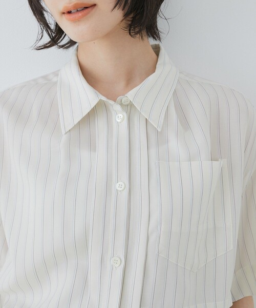 ブラウス シャツ オープンヨークショートシャツ｜ウォッシャブル/半袖/夏服 レディース UNITED TOKYO ブラウス シャツ オープンヨークショートシャツ