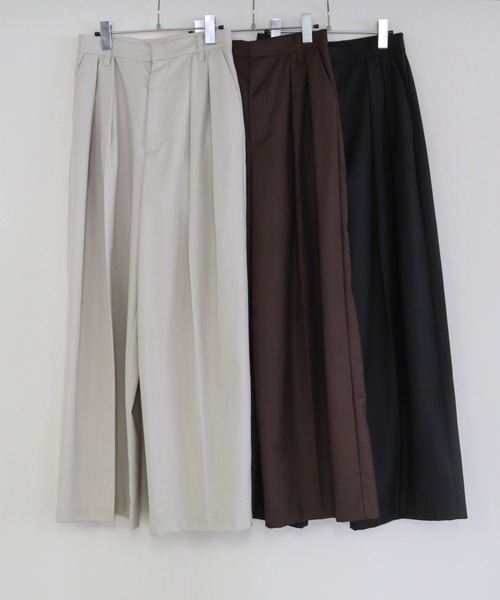 lit（リット）の「W Loop Wide Pants（スラックス・レディース・ブラック/キナリ/ブラウン/グレイッシュベージュ・36/38）」の2枚目の写真