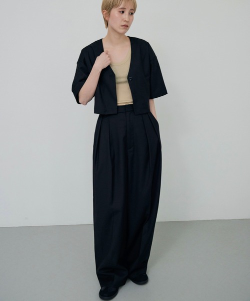 lit（リット）の「W Loop Wide Pants（スラックス・レディース・ブラック/キナリ/ブラウン/グレイッシュベージュ・36/38）」の14枚目の写真