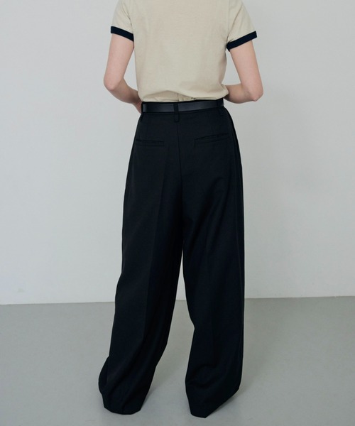 lit（リット）の「W Loop Wide Pants（スラックス・レディース・ブラック/キナリ/ブラウン/グレイッシュベージュ・36/38）」の9枚目の写真