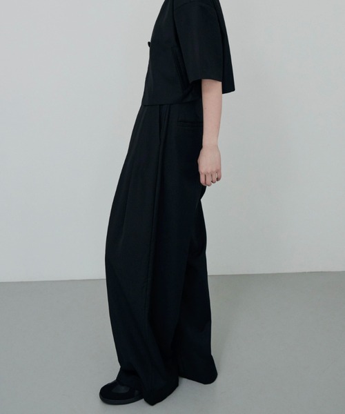 lit（リット）の「W Loop Wide Pants（スラックス・レディース・ブラック/キナリ/ブラウン/グレイッシュベージュ・36/38）」の11枚目の写真