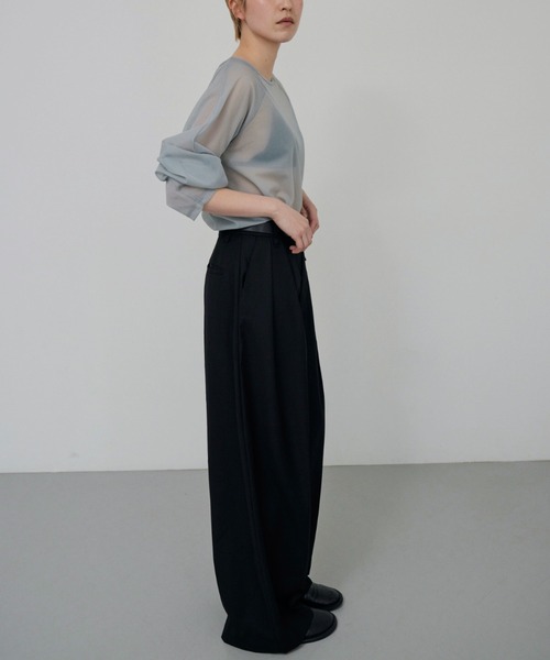 lit（リット）の「W Loop Wide Pants（スラックス・レディース・ブラック/キナリ/ブラウン/グレイッシュベージュ・36/38）」の18枚目の写真