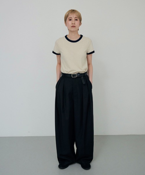 lit（リット）の「W Loop Wide Pants（スラックス・レディース・ブラック/キナリ/ブラウン/グレイッシュベージュ・36/38）」の10枚目の写真