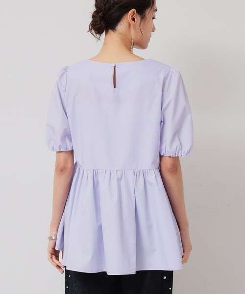 Sunauna（スーナウーナ）の「【接触冷感／ペプラム】コサージュ風ブラウス（シャツ/ブラウス・レディース・ライトパープル/ブルー/ネイビー・38/40）」の19枚目の写真