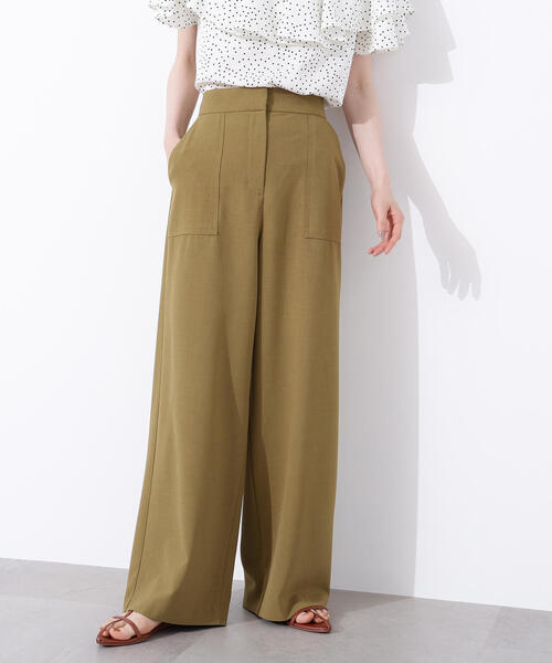 N.（N. Natural Beauty Basic）（エヌエヌナチュラルビューティーベーシック）の「【PS/低身長サイズ】ドライタッチストレートワイドパンツ《WEB限定商品》（その他パンツ・レディース・チャコールグレー/マスタード・MEDIUM/PS）」の14枚目の写真