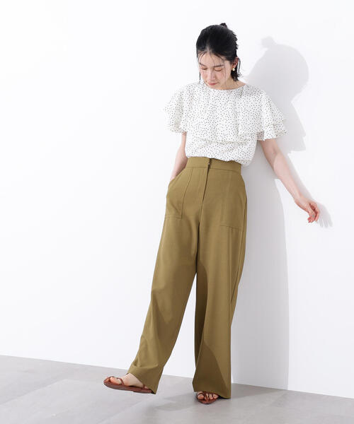 N.（N. Natural Beauty Basic）（エヌエヌナチュラルビューティーベーシック）の「【PS/低身長サイズ】ドライタッチストレートワイドパンツ《WEB限定商品》（その他パンツ・レディース・チャコールグレー/マスタード・MEDIUM/PS）」の17枚目の写真