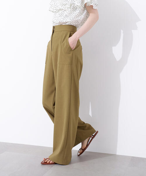 N.（N. Natural Beauty Basic）（エヌエヌナチュラルビューティーベーシック）の「【PS/低身長サイズ】ドライタッチストレートワイドパンツ《WEB限定商品》（その他パンツ・レディース・チャコールグレー/マスタード・MEDIUM/PS）」の18枚目の写真