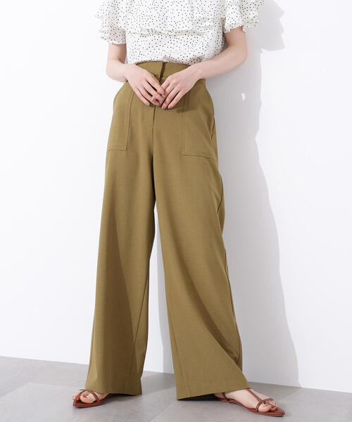 N.（N. Natural Beauty Basic）（エヌエヌナチュラルビューティーベーシック）の「【PS/低身長サイズ】ドライタッチストレートワイドパンツ《WEB限定商品》（その他パンツ・レディース・チャコールグレー/マスタード・MEDIUM/PS）」の20枚目の写真