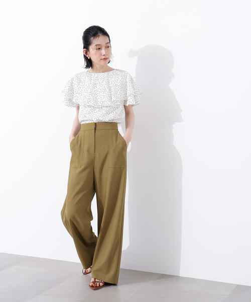 N.（N. Natural Beauty Basic）（エヌエヌナチュラルビューティーベーシック）の「【PS/低身長サイズ】ドライタッチストレートワイドパンツ《WEB限定商品》（その他パンツ・レディース・チャコールグレー/マスタード・MEDIUM/PS）」の21枚目の写真