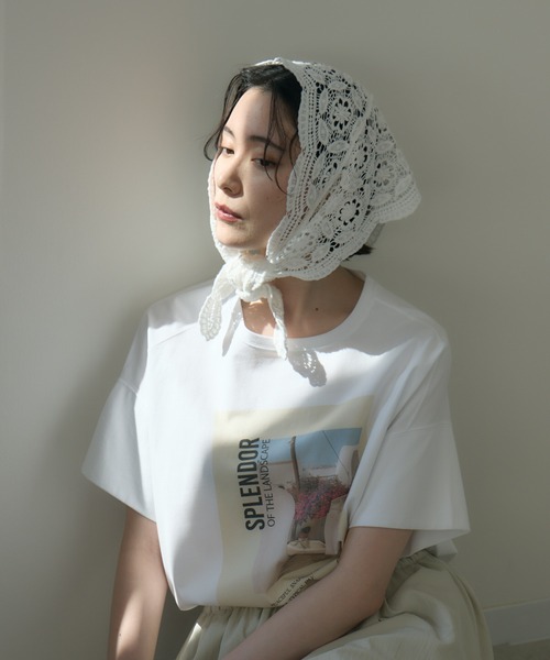 vintage shadeのスカーフ(レース付き) vintage shadeのスカーフ(レース付き)