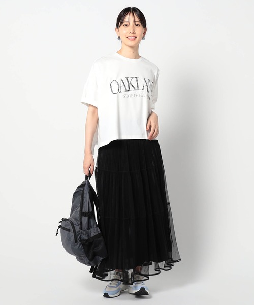 Grand PARK(グランドパーク)の「ワイドシルエットBIGロゴTシャツ(Tシャツ/カットソー・レディース・レッド/ホワイト/ブラック/ベージュ・FREE)」の6枚目の写真