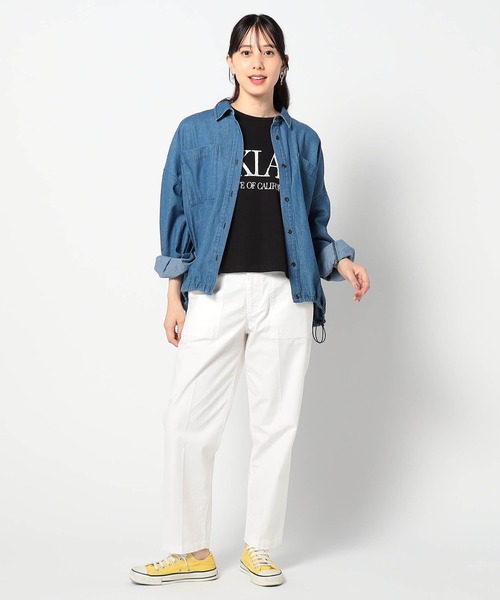Grand PARK(グランドパーク)の「ワイドシルエットBIGロゴTシャツ(Tシャツ/カットソー・レディース・レッド/ホワイト/ブラック/ベージュ・FREE)」の8枚目の写真