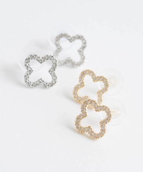 aquagarage(アクアガレージ)の「フラワーモチーフピアス(ピアス(両耳用)・レディース・ゴールド/シルバー・ONESIZE)」の3枚目の写真
