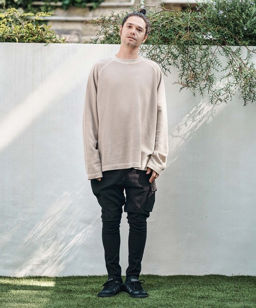 CAMBIO（カンビオ）の「mp13788- Bonded Fleece Backing Twill One Side Cargo Tight Fit Pants タイトフィットパンツ（カーゴパンツ・メンズ・ブラック・S/M/L）」の9枚目の写真