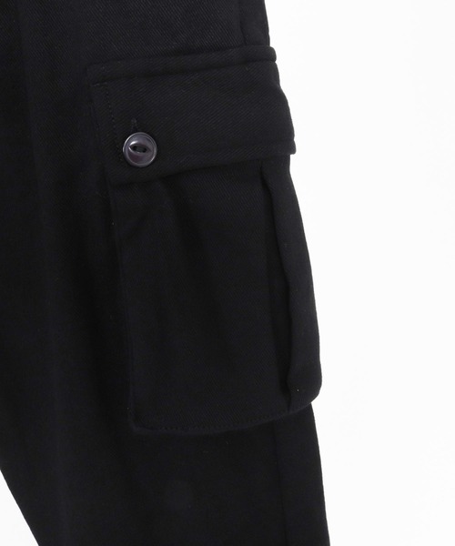 CAMBIO（カンビオ）の「mp13788- Bonded Fleece Backing Twill One Side Cargo Tight Fit Pants タイトフィットパンツ（カーゴパンツ・メンズ・ブラック・S/M/L）」の2枚目の写真