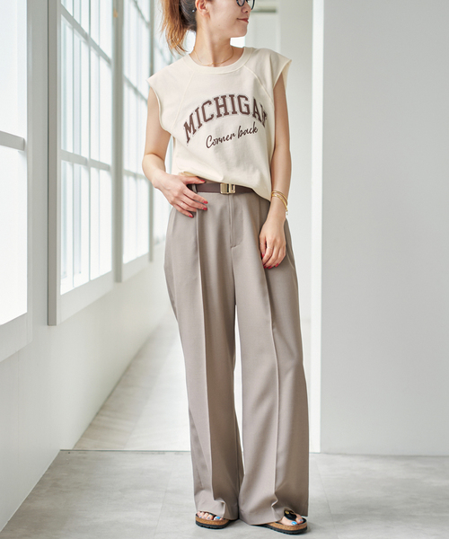 Spick & Span（スピックアンドスパン）の「ミニ裏毛ロゴノースリーブプルオーバー（Tシャツ/カットソー・レディース・ホワイト/チャコールグレー・FREE）」の15枚目の写真