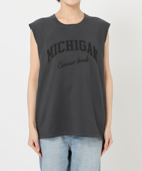 Spick & Span（スピックアンドスパン）の「ミニ裏毛ロゴノースリーブプルオーバー（Tシャツ/カットソー・レディース・ホワイト/チャコールグレー・FREE）」の22枚目の写真