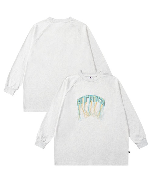 HOOK(フック)の「HOOK -original- フリンジデザイン英字刺繍ロンTEE(Tシャツ/カットソー・メンズ・ライトグレー/ブラック・MEDIUM/LARGE/X-LARGE)」の4枚目の写真