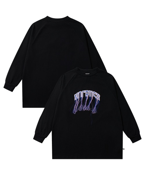 HOOK(フック)の「HOOK -original- フリンジデザイン英字刺繍ロンTEE(Tシャツ/カットソー・メンズ・ライトグレー/ブラック・MEDIUM/LARGE/X-LARGE)」の5枚目の写真