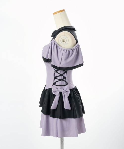 DearMyLove（ディアマイラブ）の「魔法少女サイドレースアップ水着（水着・レディース・ベビーピンク/ブラック/パープル/サックスブルー・MEDIUM/LARGE/LL）」の17枚目の写真