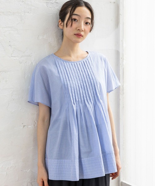 niko and...(ニコアンド)の「ピンタックベーシックブラウス(シャツ/ブラウス・レディース・オフホワイト/ブラック/ブルー・FREE)」の1枚目の写真