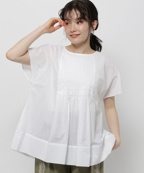 niko and...(ニコアンド)の「ピンタックベーシックブラウス(シャツ/ブラウス・レディース・オフホワイト/ブラック/ブルー・FREE)」の9枚目の写真