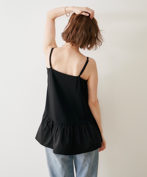 Emma Taylor(エマテイラー)の「【長さ調整可能◎】ドッキングフレアーヘムレイヤードキャミソール(Tシャツ/カットソー・レディース・ホワイト/ブラック/サックスブルー・FREE)」の11枚目の写真
