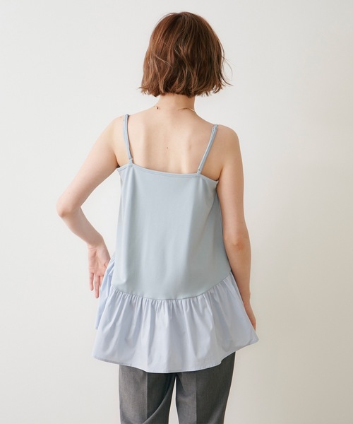 Emma Taylor(エマテイラー)の「【長さ調整可能◎】ドッキングフレアーヘムレイヤードキャミソール(Tシャツ/カットソー・レディース・ホワイト/ブラック/サックスブルー・FREE)」の12枚目の写真