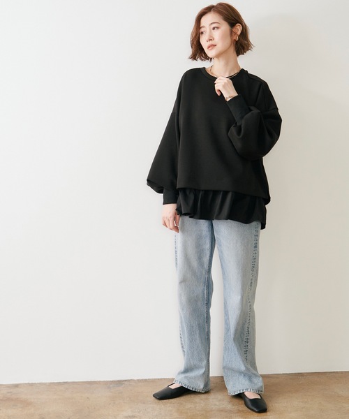 Emma Taylor(エマテイラー)の「【長さ調整可能◎】ドッキングフレアーヘムレイヤードキャミソール(Tシャツ/カットソー・レディース・ホワイト/ブラック/サックスブルー・FREE)」の20枚目の写真