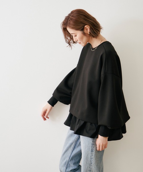 Emma Taylor(エマテイラー)の「【長さ調整可能◎】ドッキングフレアーヘムレイヤードキャミソール(Tシャツ/カットソー・レディース・ホワイト/ブラック/サックスブルー・FREE)」の19枚目の写真