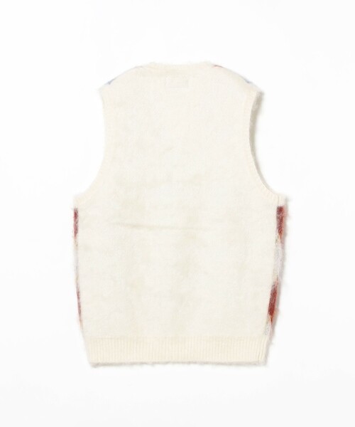 BEAMS PLUS（ビームスプラス）の「アーガイル モヘア ダブルジャカード ニット ベスト（ニット/セーター・メンズ・オフホワイト/ネイビー/ブラウン・XL/L/S/M）」の14枚目の写真