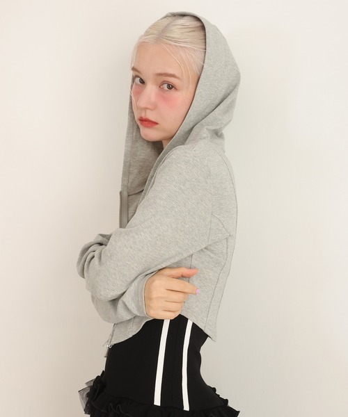 Seemi. byNICECLAUP（ シーミーバイナイスクラップ）の「【Seemi.】刺繍入りフリルチュニック（チュニック・レディース・杢グレー/ブラック/ホワイト・FREE）」の17枚目の写真