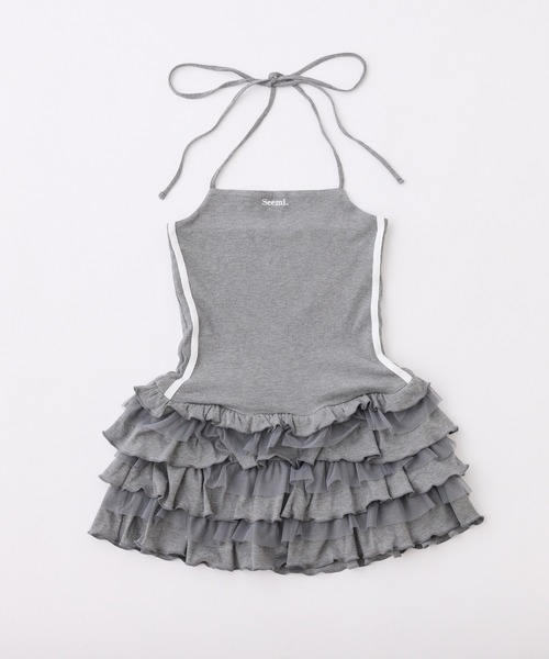 Seemi. byNICECLAUP（ シーミーバイナイスクラップ）の「【Seemi.】刺繍入りフリルチュニック（チュニック・レディース・杢グレー/ブラック/ホワイト・FREE）」の19枚目の写真