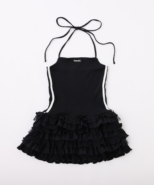 Seemi. byNICECLAUP（ シーミーバイナイスクラップ）の「【Seemi.】刺繍入りフリルチュニック（チュニック・レディース・杢グレー/ブラック/ホワイト・FREE）」の20枚目の写真