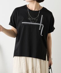 ラインテープロゴカットソー