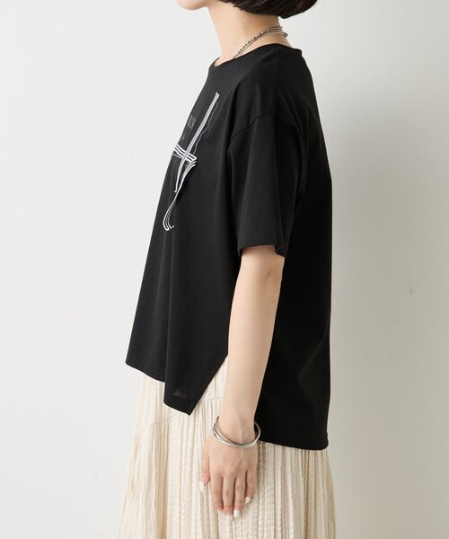 Jena espace merveilleux(ジェナ エスパスメルヴェイユ)の「ラインテープロゴカットソー(Tシャツ/カットソー・レディース・チャコールグレー/ブラック/オフホワイト・FREE)」の22枚目の写真
