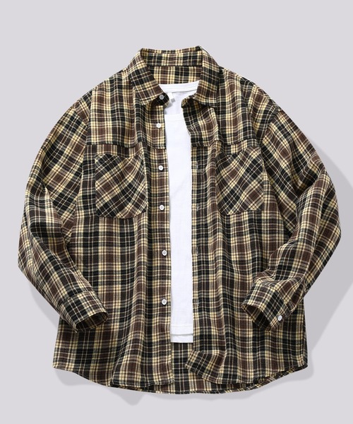 TOBEE(トゥビー)の「【TOBEE】グラデーション チェックシャツ(シャツ/ブラウス・メンズ・ブラウン/ブルー・X-LARGE/LARGE/MEDIUM/SMALL)」の13枚目の写真