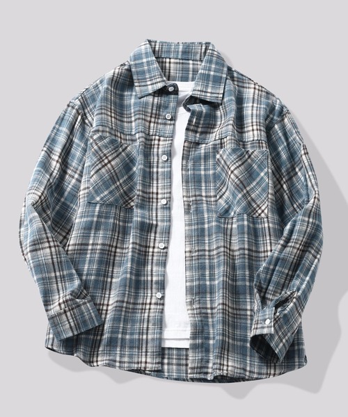 TOBEE(トゥビー)の「【TOBEE】グラデーション チェックシャツ(シャツ/ブラウス・メンズ・ブラウン/ブルー・X-LARGE/LARGE/MEDIUM/SMALL)」の20枚目の写真