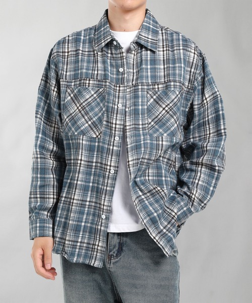 TOBEE(トゥビー)の「【TOBEE】グラデーション チェックシャツ(シャツ/ブラウス・メンズ・ブラウン/ブルー・X-LARGE/LARGE/MEDIUM/SMALL)」の8枚目の写真