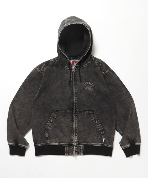 BEN DAVIS（ベンデイビス）】 BLEACHED TWILL ZIP HOODIE /パーカー