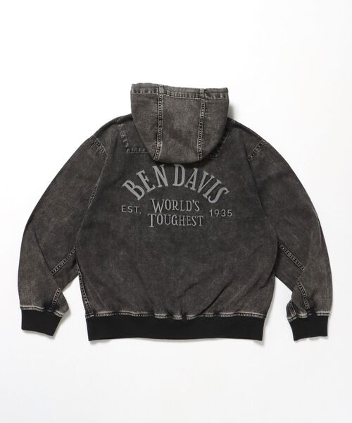 BEN DAVIS（ベンデイビス）】 BLEACHED TWILL ZIP HOODIE /パーカー