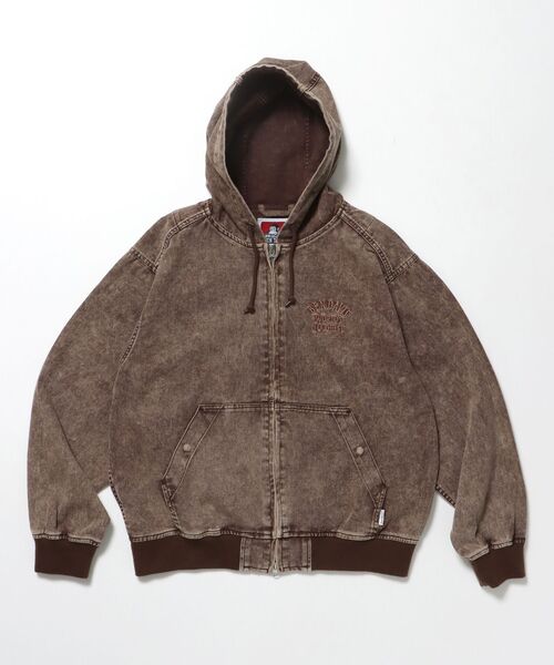 BEN DAVIS（ベンデイビス）】 BLEACHED TWILL ZIP HOODIE /パーカー