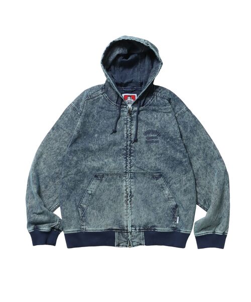BEN DAVIS（ベンデイビス）】 BLEACHED TWILL ZIP HOODIE /パーカー